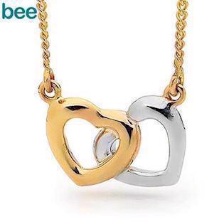 Bee Jewelry Two Hearts 9 kt Gold Halskette blank, Modell 65450